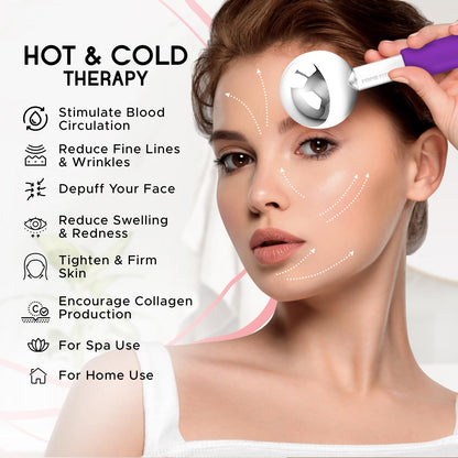 Ice Globes for Facials | Unbreakable Steel Cooling Roller | Cryo Sticks for Face | Massager for Face Neck & Eyes | Skin Care for Dark Circles, Puffiness, Wrinkles, Collagen Production (White)