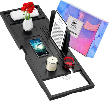 Banlilu Bathtub Tray - Bath Tray Expandable - Bath Tub Tray Table for Bathtub, Ajustable Size, Fits Most Tubs