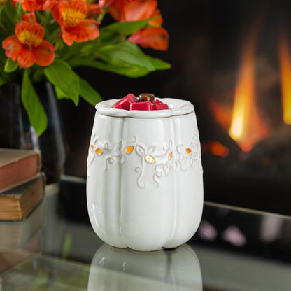 Candle Warmers ETC. Illumination Fragrance Warmer- Light-Up Warmer for Warming Scented Candle Wax Melts and Tarts or to Freshen Room, White Harmony