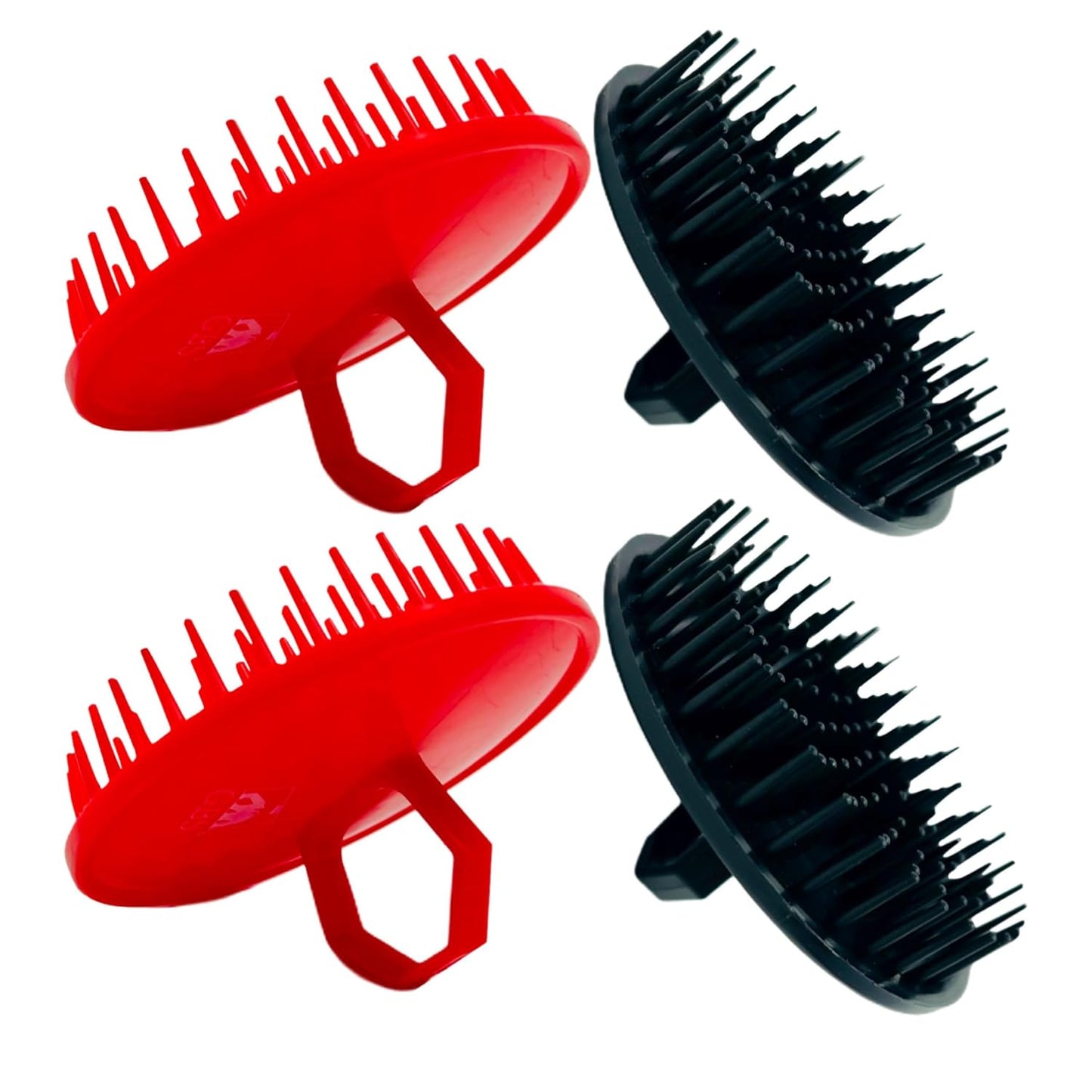 G.B.S Gents Dandruff Cleaning Scalp Brush 2 Pack – Silicone Shampoo Scrubber for Hair & Scalp Massage, Exfoliating Wet Dry Hair Care, Red