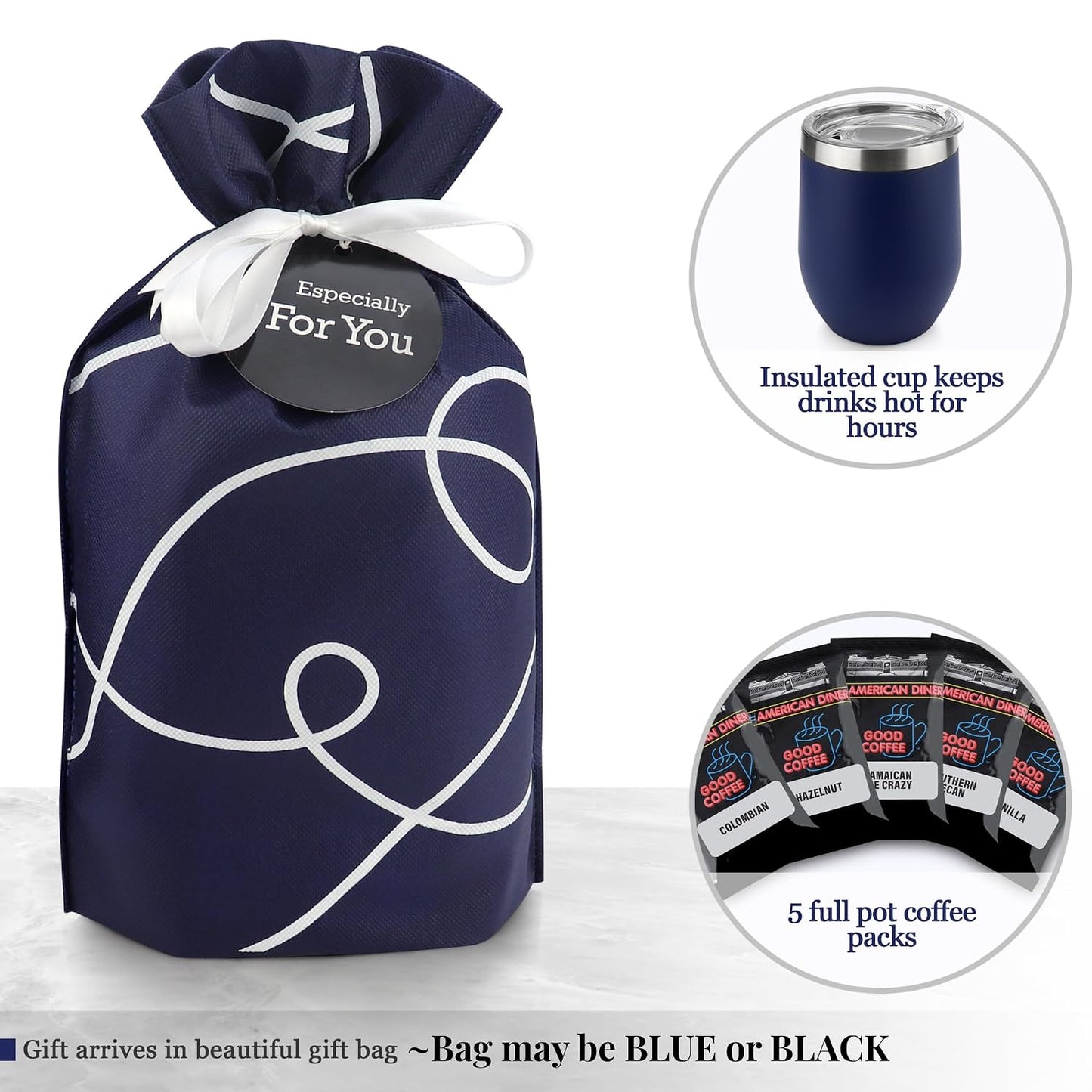 Tea Lovers Gifts Basket - Gift Set Include Temperature Retention Cup 12 Special Blend Teabags & Honey Presented in Beautiful Gift Bag For Women & Men - Birthday, Get Well, Thinking of You Care Package