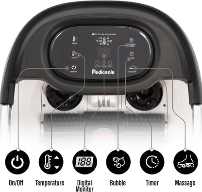 Luxury All in One Foot Spa - Motorized and Heated Foot Spa - Enjoy The Same Pedicure Foot Spa at Home Heat, Bubble Jets, Pedicure Stone, Motorized Massage Roller to Relieve Feet Stress