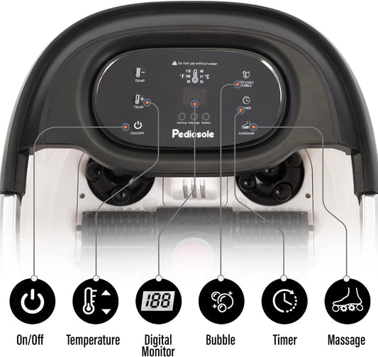 Luxury All in One Foot Spa - Motorized and Heated Foot Spa - Enjoy The Same Pedicure Foot Spa at Home Heat, Bubble Jets, Pedicure Stone, Motorized Massage Roller to Relieve Feet Stress