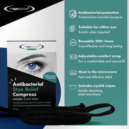 The Eye Doctor Stye Relief Compress - Reusable Microwaveable Hot Single Eye Patch Mask - Treatment of Stye, Blepharitis, Dry Eye