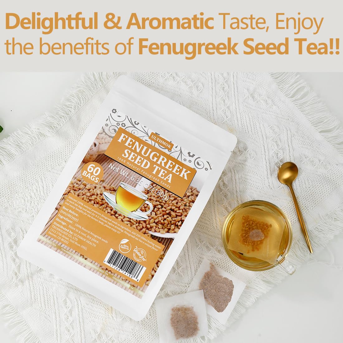 120 Premium Turmeric, Ginger, Cinnamon Blend Tea Bags, 100% Natural & No Additives & Caffeine Free.