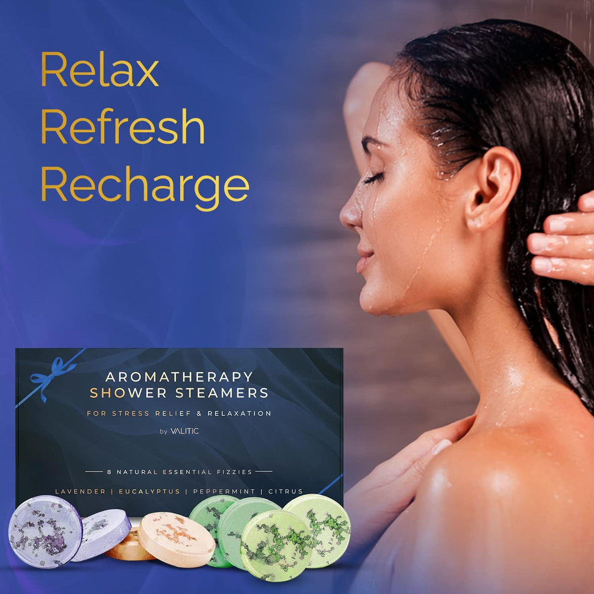 VALITIC Aromatherapy Shower Steamers, Pods for Shower Spa Gift, 4 Scents