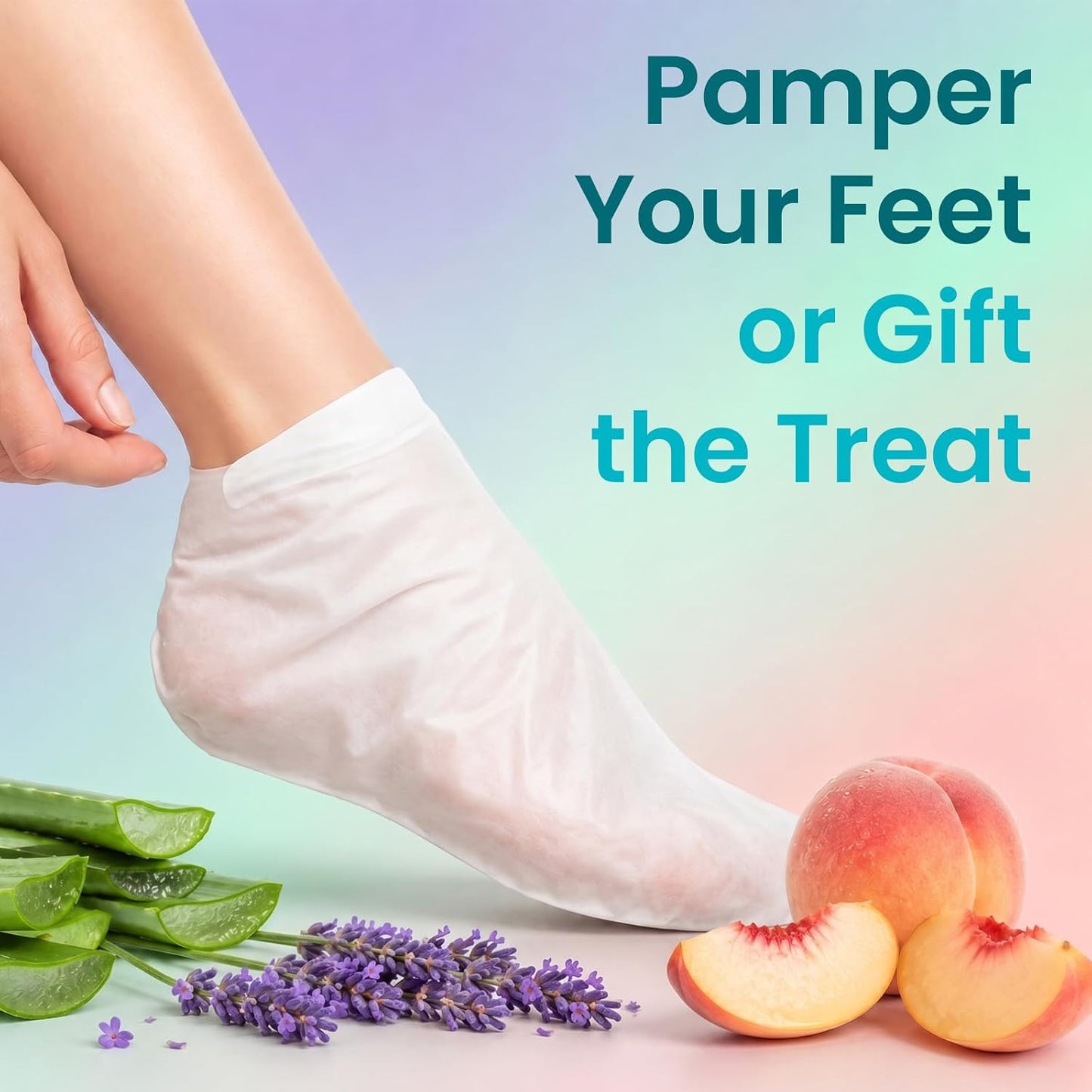 BLOOMORA Foot Peeling Mask (6 pairs) Exfoliating Foot Mask for Dry Cracked Feet with Lavender & Shea Butter, Dead Skin & Callus Remover for Feet, Exfoliating Socks for Women & Men, One Size Fits Most