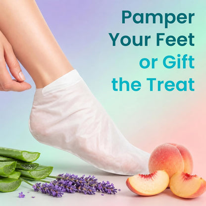 BLOOMORA Foot Peeling Mask (6 pairs) Exfoliating Foot Mask for Dry Cracked Feet with Lavender & Shea Butter, Dead Skin & Callus Remover for Feet, Exfoliating Socks for Women & Men, One Size Fits Most