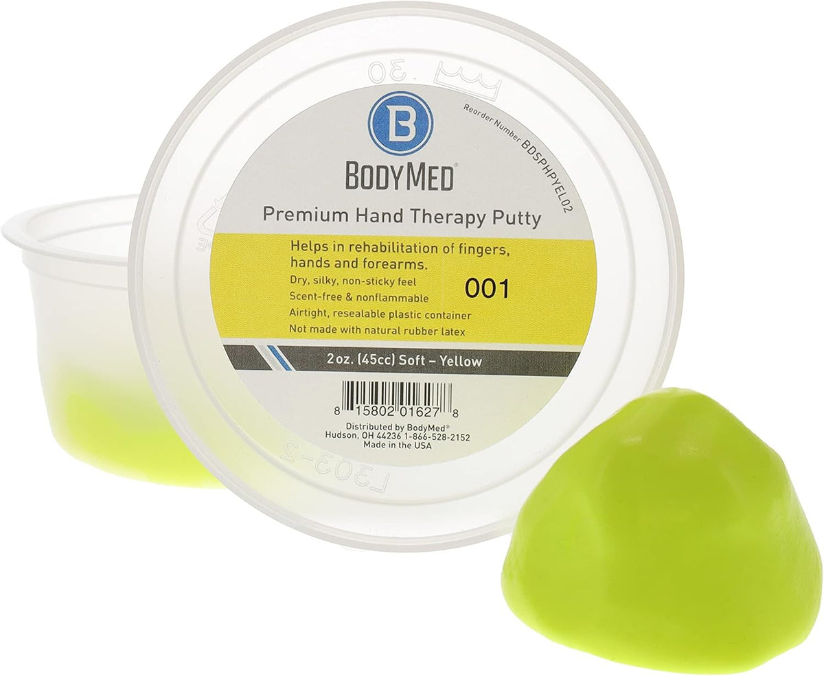 BodyMed Premium Hand Therapy Putty, Yellow, 6 Oz., Soft, Strengthening Therapy Putty for Physical Rehabilitation