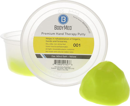 BodyMed Premium Hand Therapy Putty, Yellow, 6 Oz., Soft, Strengthening Therapy Putty for Physical Rehabilitation