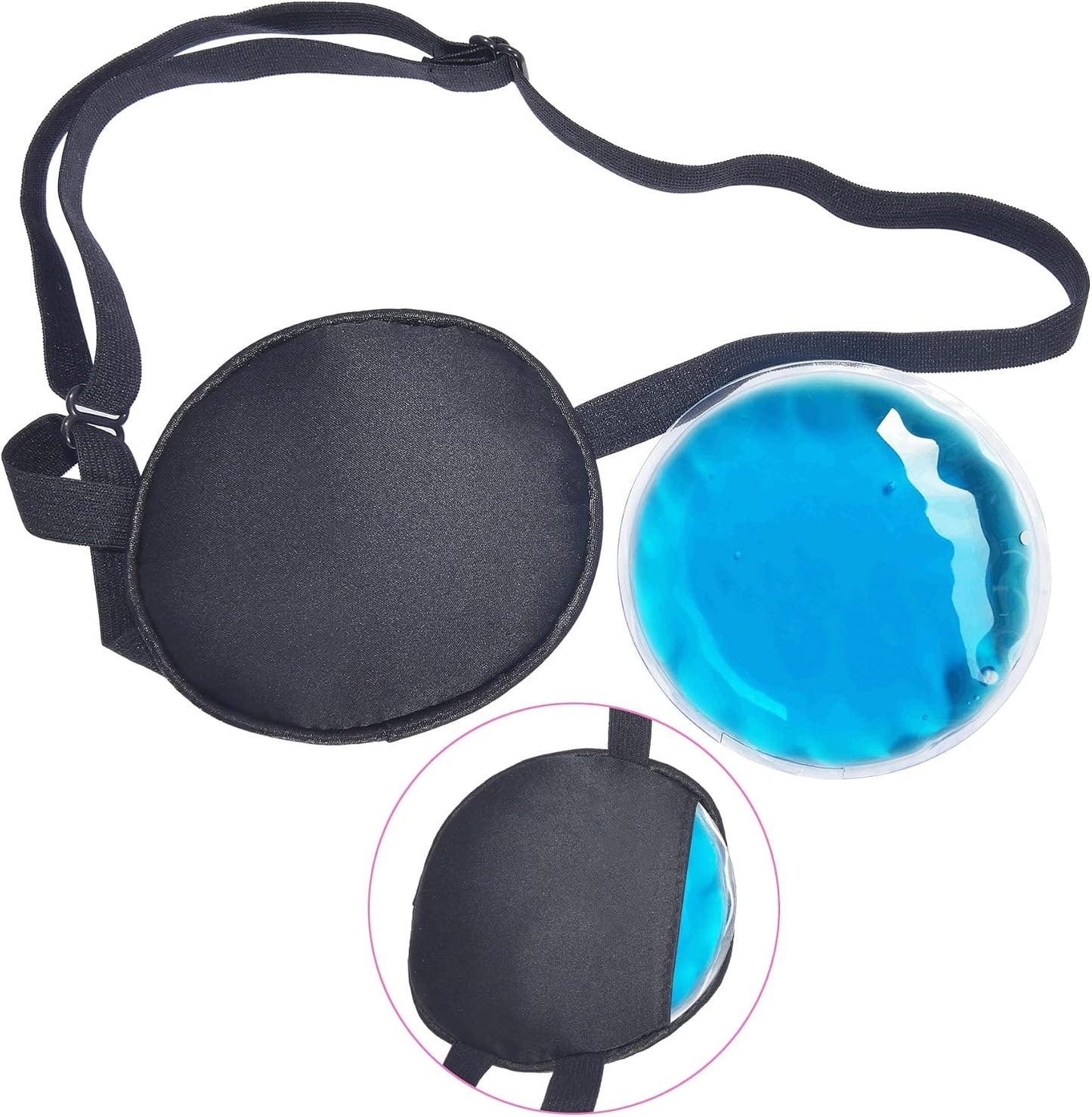 Cooling Eye Patches for Puffy Eyes, Pure Silk Ice Eye Patch, Single Eye Mask, Medical One Eye Cover Cold Hot Therapy Strabismus Lazy Eyes After Surgery Adult Kid Pirate Eyepatch (Pink-New)