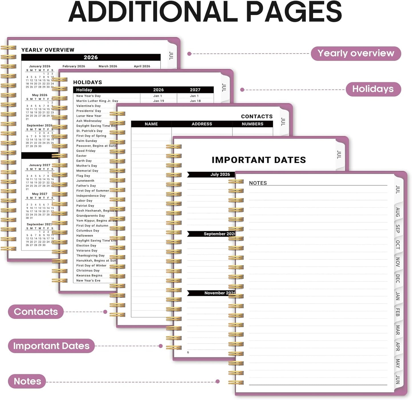 Planner 2026-2027, 8.5" x 11" Weekly and Monthly Academic Year Planner Calendar, July 2026 - June 2027, Hardcover Large School Planning Agenda With Tabs, Perfect for School & Office Supplies, A4, Green