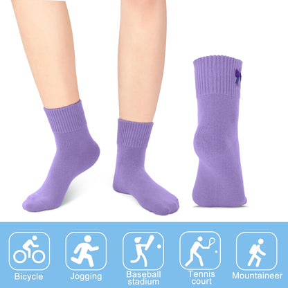 Eurzom 10 Pairs Socks Womens Crew Elastic Ankle Length Cotton Socks Aesthetic Cute Lightweight Low Cut Gifts for Women - Colors B