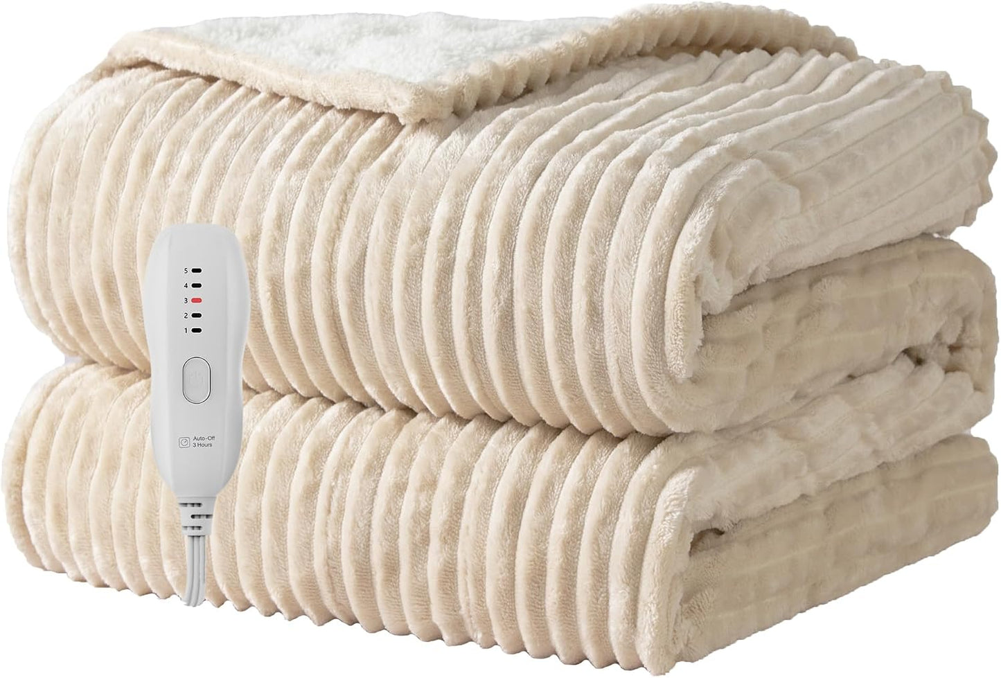 Texciting Heated Blanket Electric Blanket Throw 50''X60''-Heating Throw with 9 Heat Settings-2-10 Hours Auto Off,ETL Certified,Machine Washable (Green)