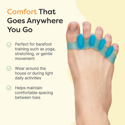 ZenToes Silicone Toe Spacers and Separators for Correct Toe Alignment, Bunion Relief, Hammertoe Straightener, Gel Orthopedic Corrector – 1 Pair (Black)
