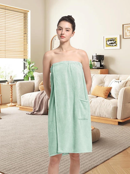 Women'S Soft Wrap Towel Full Length，Bath Robe After Shower Female Plush Long，Spa Bathrobes Lightweight With Pockets