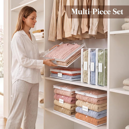 Lifewit Clear Zippered Storage Bags, Plastic Sweater Storage Bags Clothing Organizer for Blankets Linen Sweater Bed Sheet Quilt Clothes (15.7 x 13.8 x 3.9 Inch)