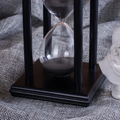 BELLAWARE Hourglass Timer with Red Sand, 60 Minute Wooden Sand Timer | Creative Handcraft Decoration