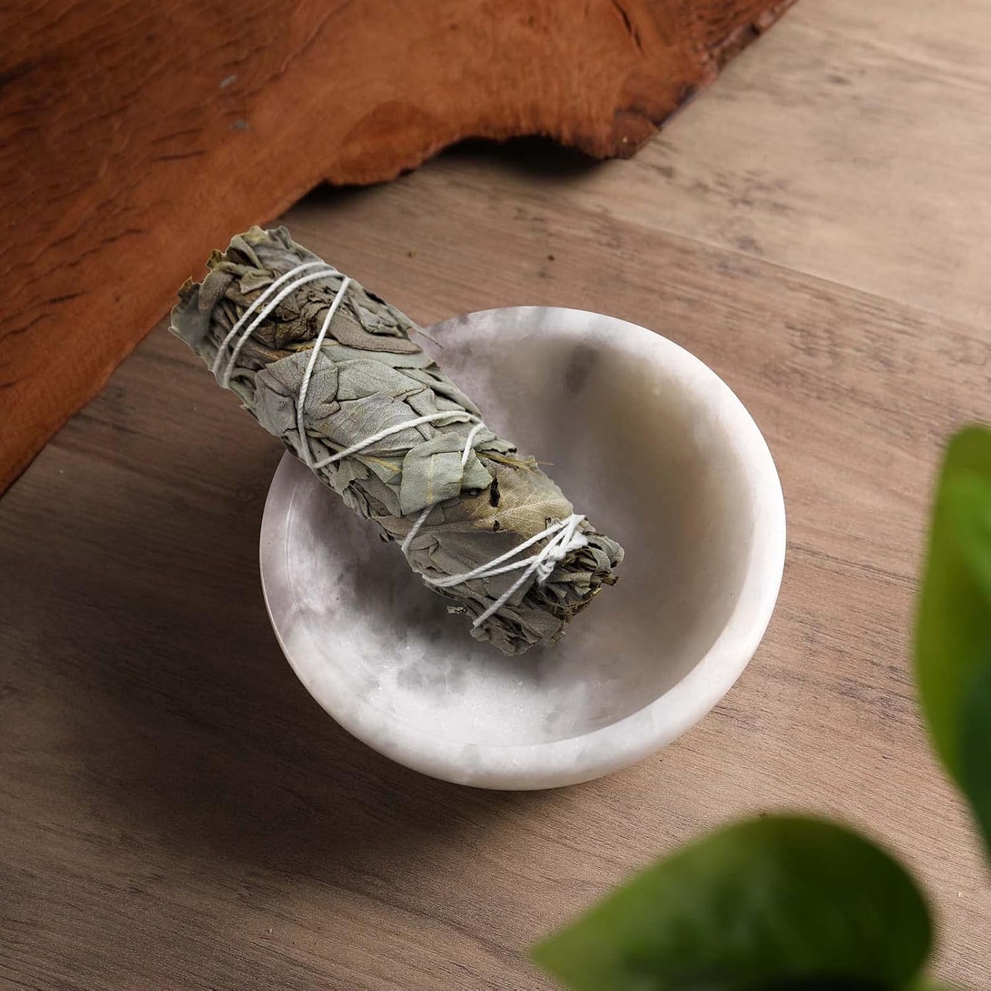 Koville Italian Travertine Incense Holder, 6" Incense Holders for Sticks, Sturdy Incense Burner Ash Catcher, Ideal for Meditation, Relaxing, Easy to Clean