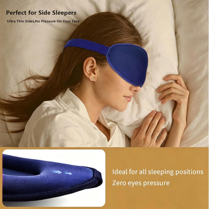 Sleep Mask for Side Sleeper Women Men,Blackout Eye Masks for Sleep,3D Contoured Sleeping Mask,Breathable Adjustable Eye Cover Blindfold with lash Extensions for Trave,Nap,Night Work,Black