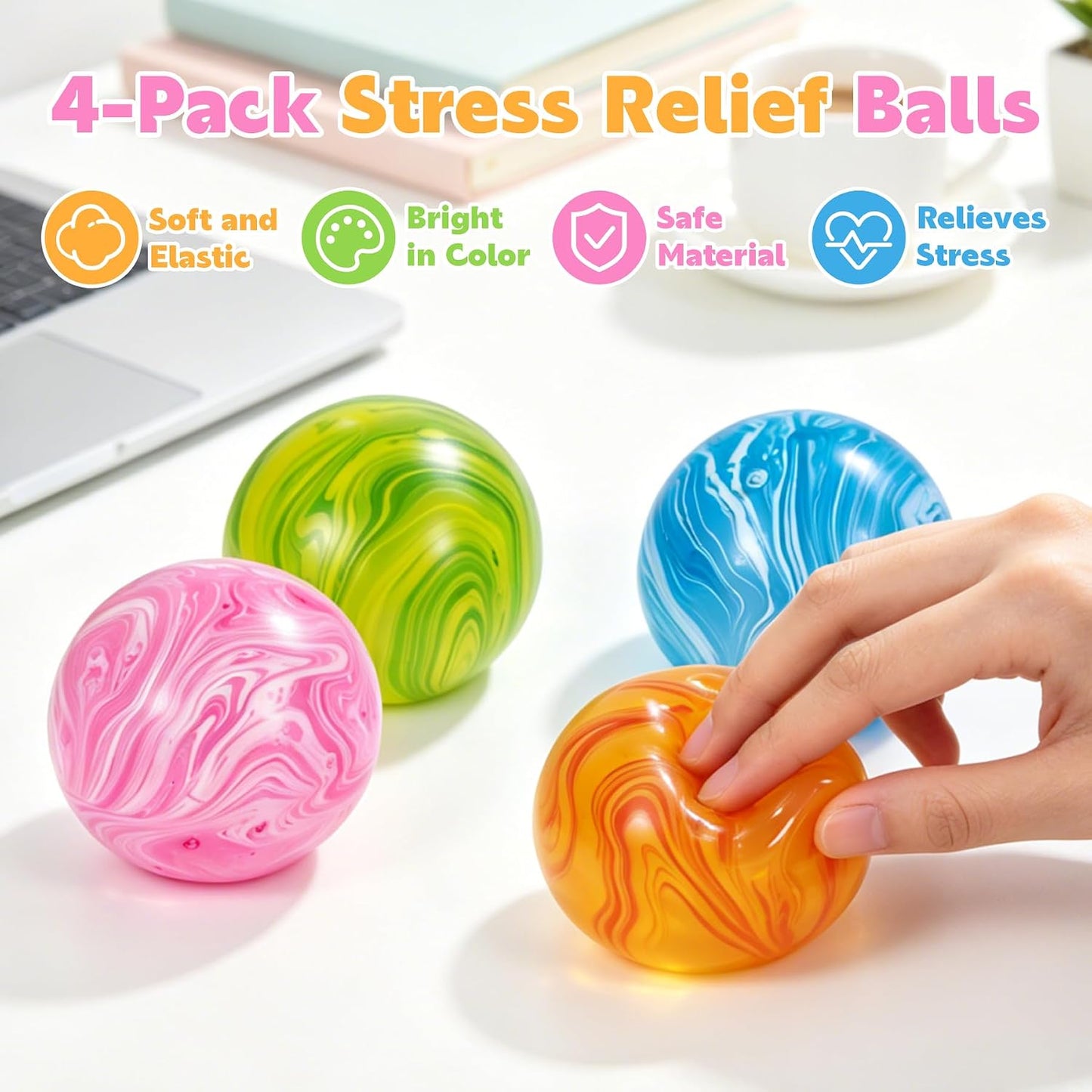 4 Pack Fidget Toys, Squishy Cube, Cube Squishy for Anxiety & Stress Relief for Adults, Slow Rise Sensory Stress Balls, Classroom Prizes