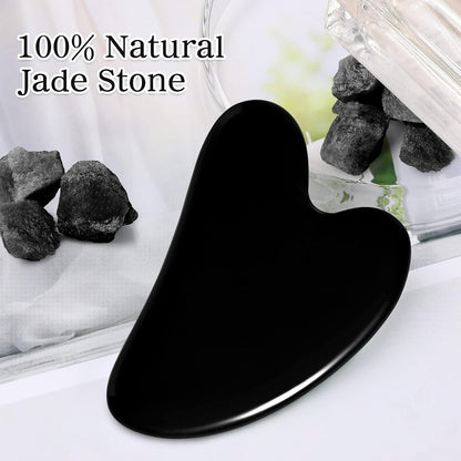 rosenice Gua Sha Facial Tools Guasha Tool Gua Sha Jade Stone Manual Massage Sticks for Jawline Sculpting and Puffiness Reducing for Face Body Tensions Reduce Festive Gifts