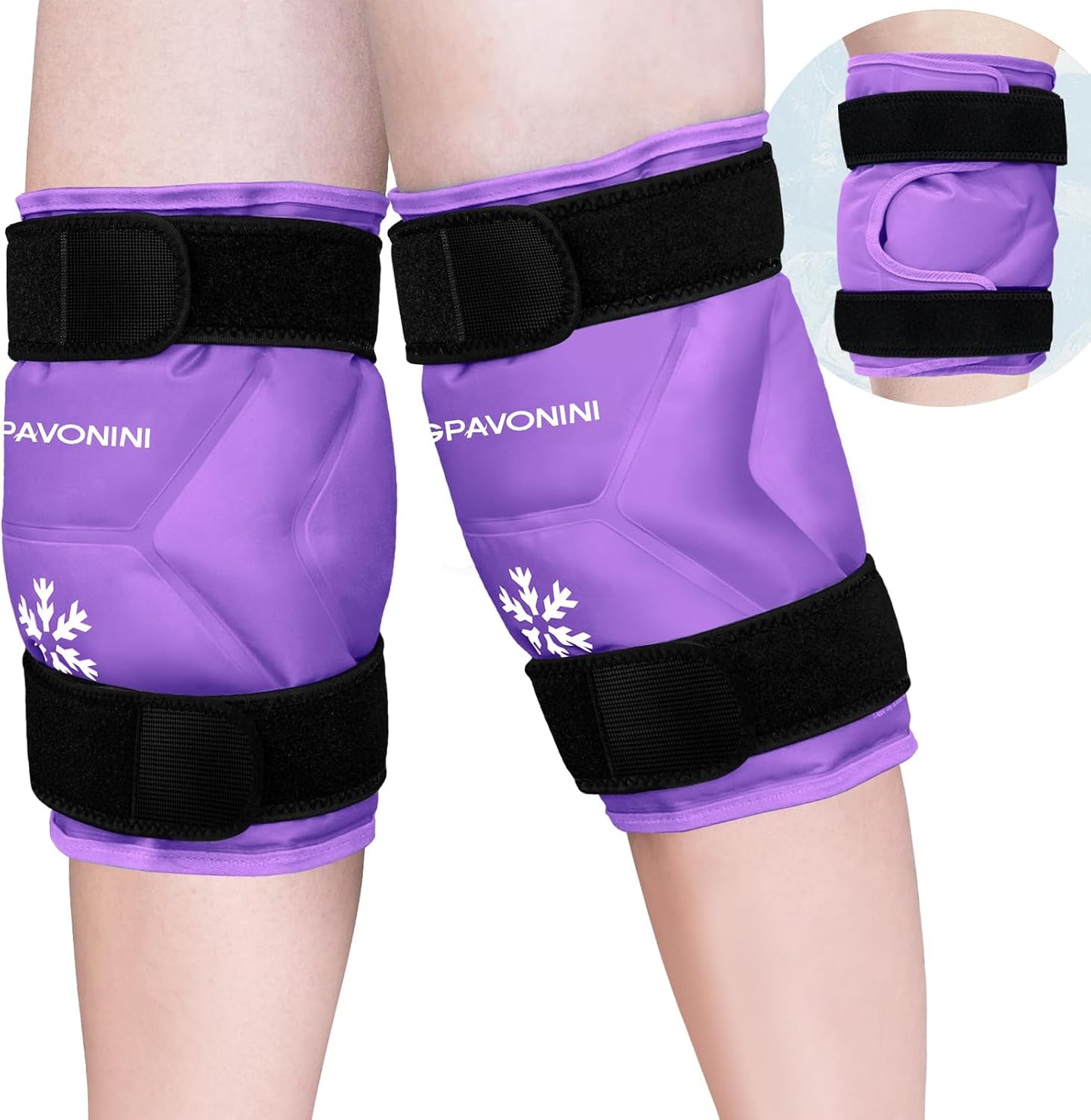 KingPavonini XXL Knee Ice Pack Wrap Around Entire Knee After Surgery, Large Reusable Gel Ice Pack for Injuries, Pain Relief, Swelling, Sports Injuries, 1 Pack (Blue)