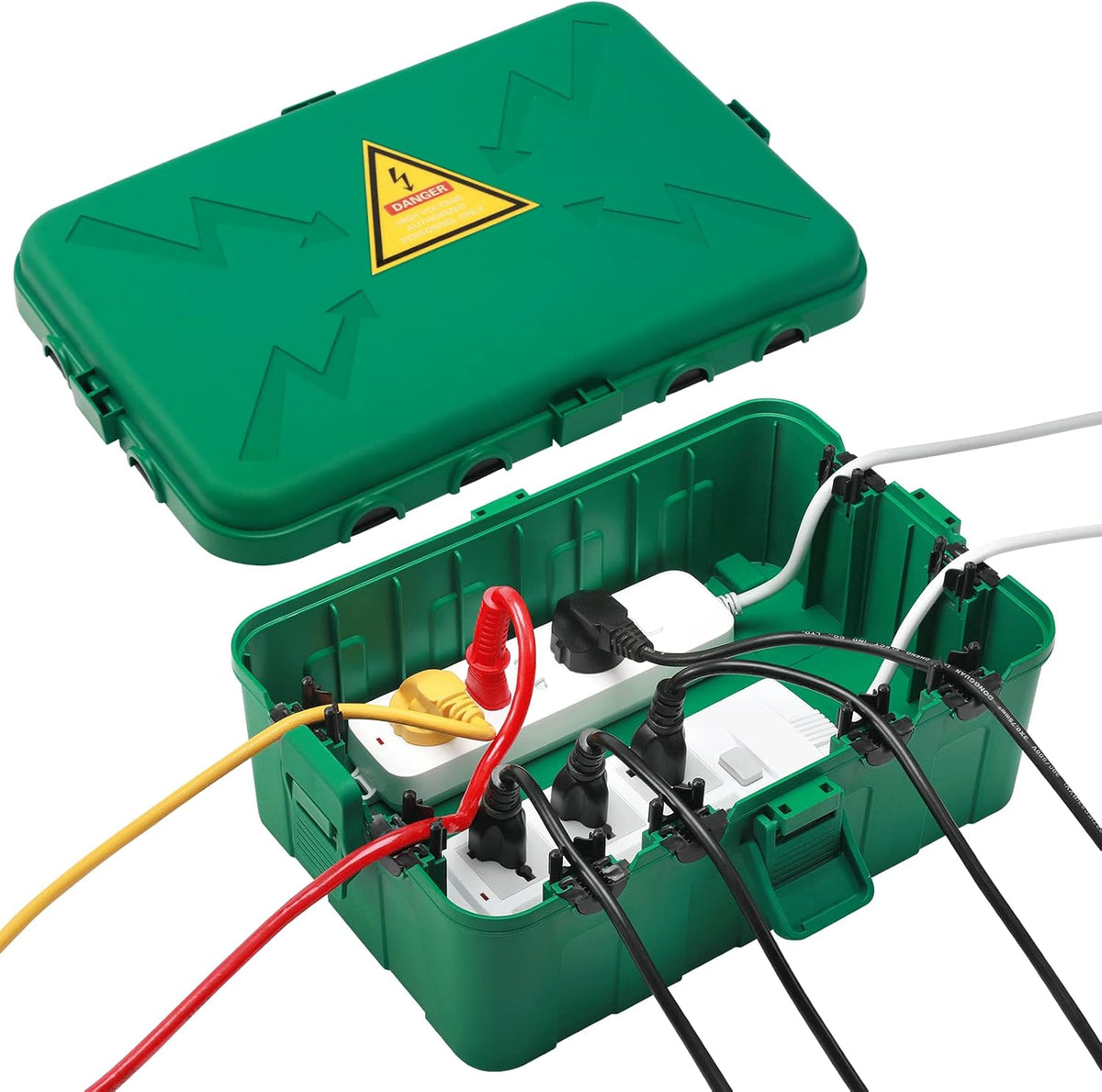 Hrensaw Large Outdoor Electrical Box Waterproof(12.5x8.5x5inch),IP54 Waterproof Outdoor Outlet Covers,Weatherproof Extension Cord Covers Protect Outlet,Plug,Timer,Power Strip,Holiday Light,Black
