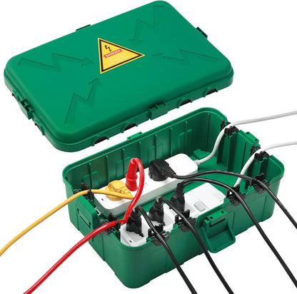 Hrensaw Large Outdoor Electrical Box Waterproof(12.5x8.5x5inch),IP54 Waterproof Outdoor Outlet Covers,Weatherproof Extension Cord Covers Protect Outlet,Plug,Timer,Power Strip,Holiday Light,Black