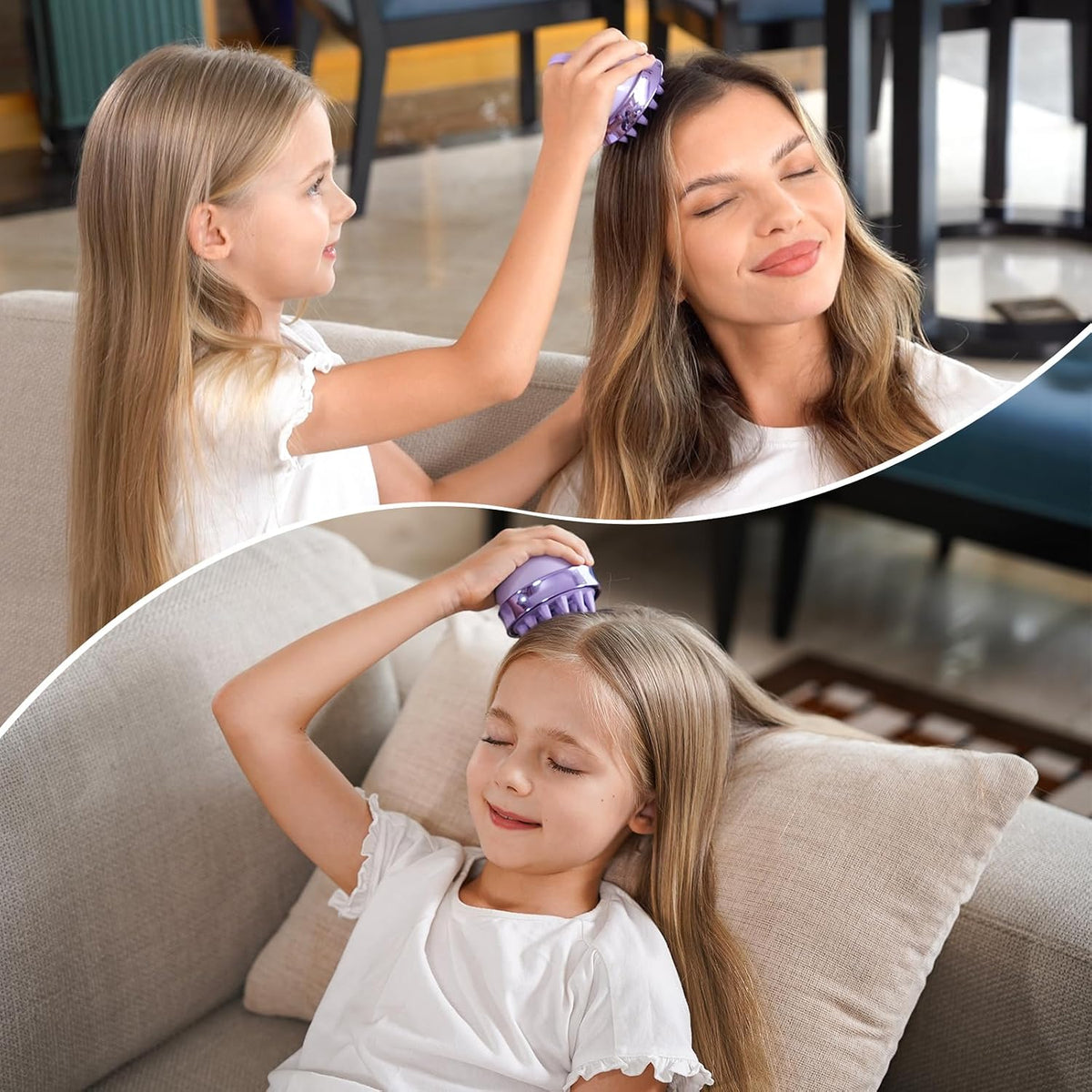 SHINLEA 2 in 1 Scalp Massager Hair Growth,Scalp Scrubber with Soft Silicone Bristles for Dandruff Removal,Shampoo Brush for Exfoliation,Head Massager for Both Wet and Dry Use (Black)