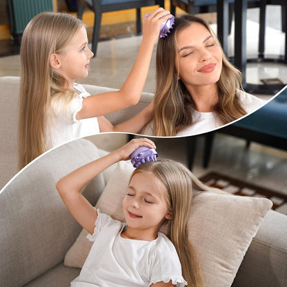 SHINLEA 2 in 1 Scalp Massager Hair Growth,Scalp Scrubber with Soft Silicone Bristles for Dandruff Removal,Shampoo Brush for Exfoliation,Head Massager for Both Wet and Dry Use (Black)