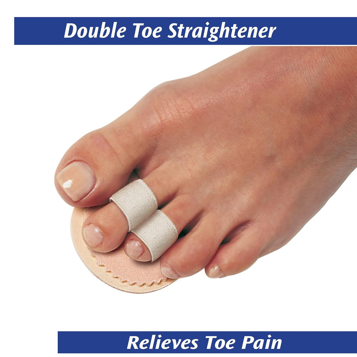 Pedifix Double-Toe Straightener – Gentle Toe Alignment Support for Hammer Toes, Crooked or Overlapping Toes – One Size Fits Most