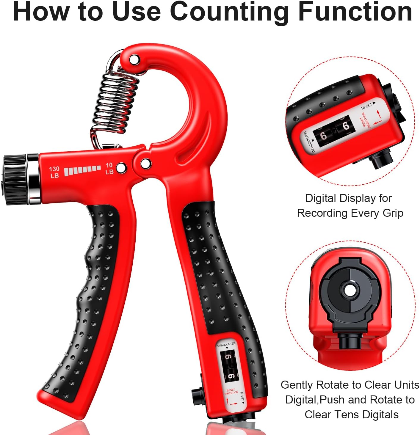 KDG Hand Grip Strengthener 2 Pack Adjustable Resistance 10-130 lbs Forearm Exerciser，Grip Strength Trainer for Muscle Building and Injury Recovery for Athletes