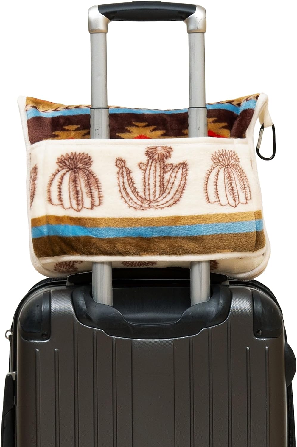 Carstens, Inc. Travel Blanket, Premium Compact 2-in-1 Airplane Blanket/Pillow, Open Sky Blue Aztec