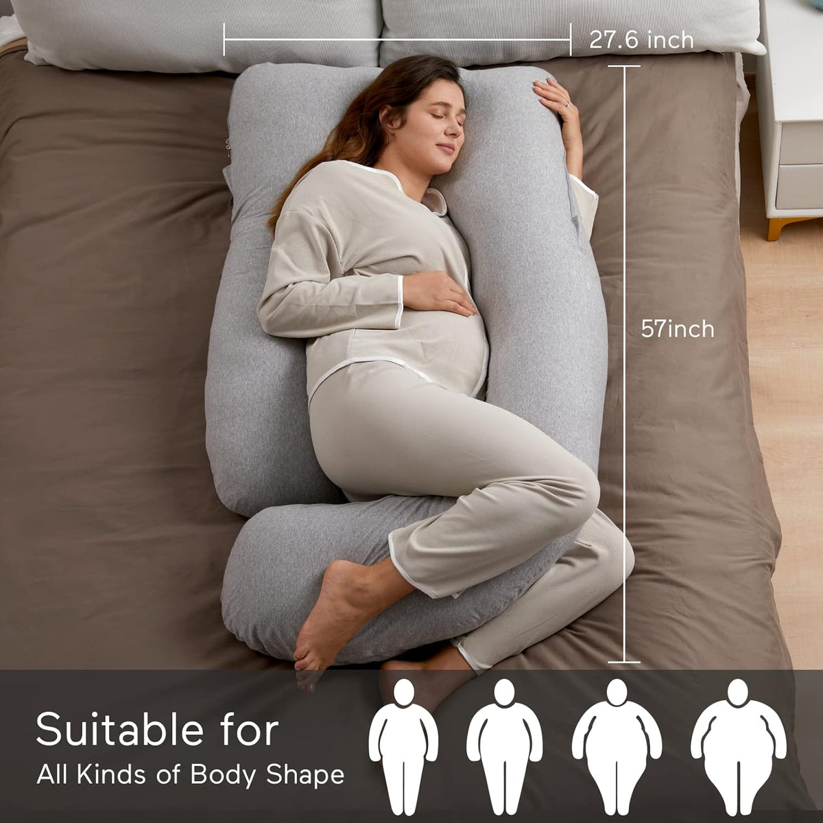 Momcozy Cooling Pregnancy Pillow - U Shaped Full Body Maternity Pillow