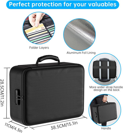 ENGPOW 5200°F Fireproof Document Bag with Lock,8 Layers Heat Insulated
