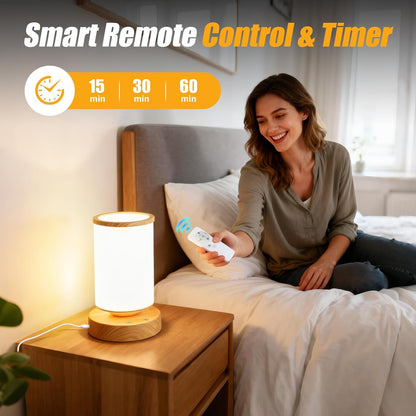 Light Therapy Lamp 10000 Lux, Sunlight Lamp with Remote Control, 3 Color Temperatures & 4 Brightness Levels, Full Spectrum Light, Ideal as Desk, Bedside Lamp & Gift for Home/Office