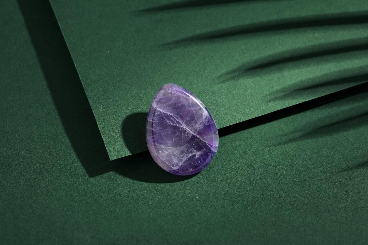YATOJUZI Thumb Worry Stones for Anxiety Stress Relief Items Healing Crystals Natural Amethyst Rose Quartz Crystal Palm Pocket Stone Gemstones Meditation Reiki Spiritual Gifts for Women Men 2PCS