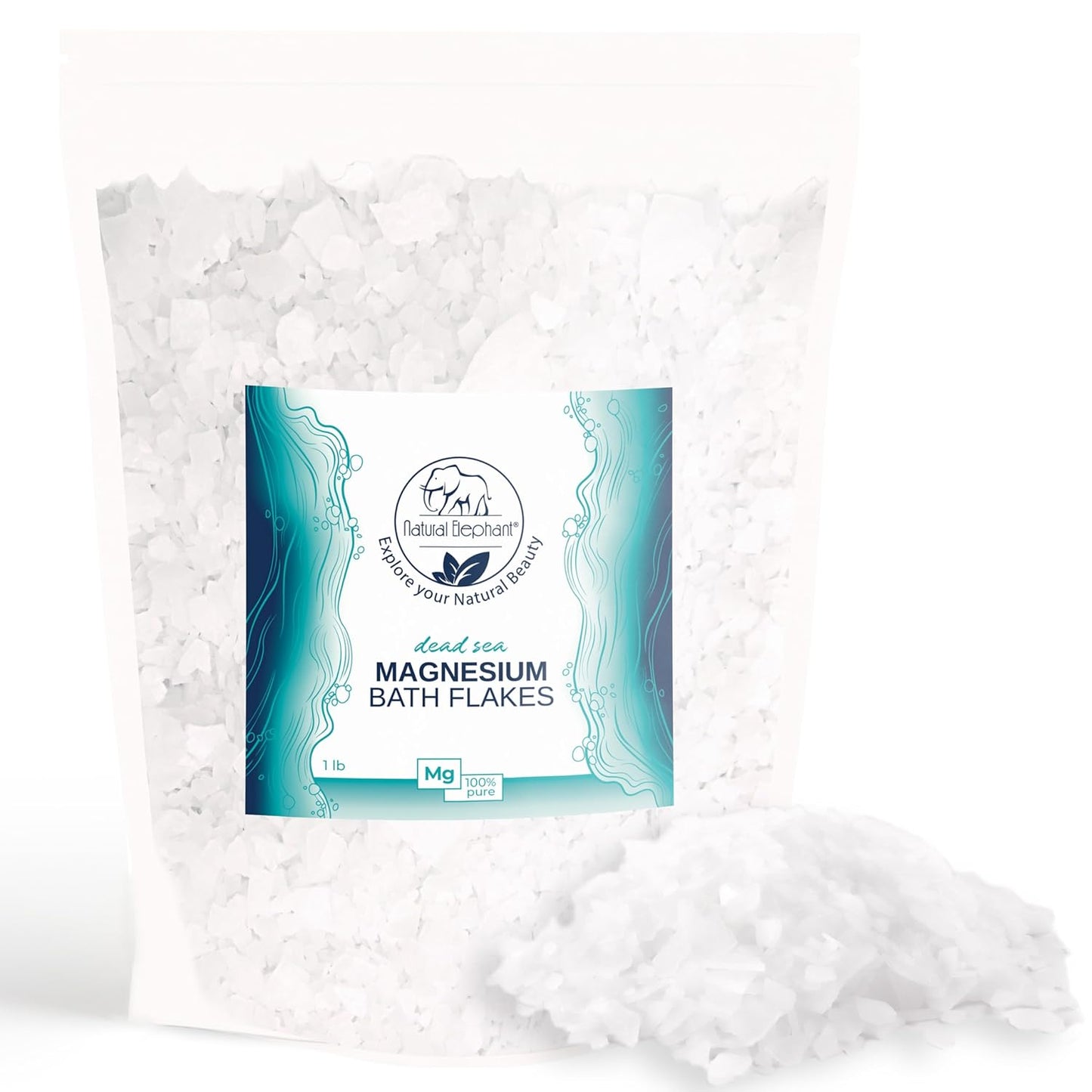 Natural Elephant Dead Sea Magnesium Bath Flakes | 10 lb (Pack of 2 5lb Bags) | Pure Magnesium Chloride Soak for Body and Foot | Ideal for a Soothing Bath Experience | Alternative to Epsom Salt