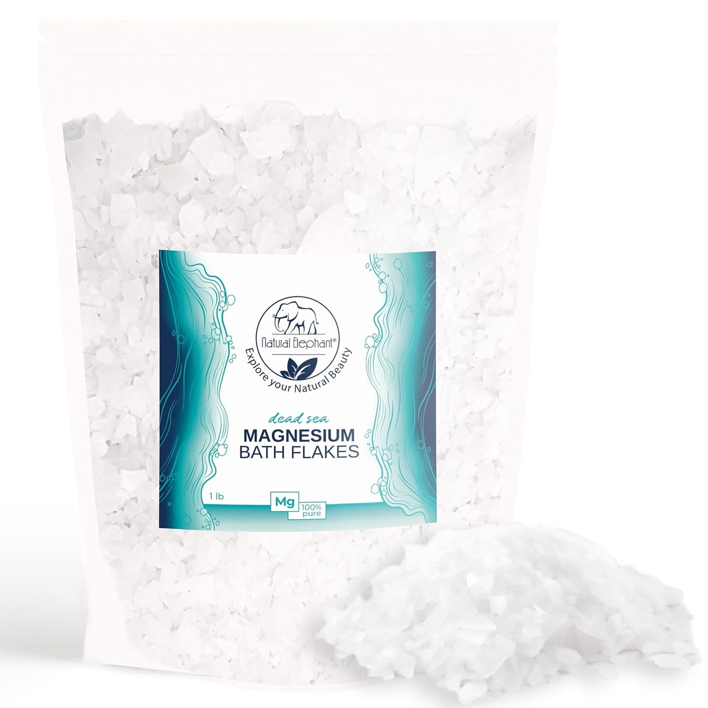 Natural Elephant Dead Sea Magnesium Bath Flakes | 10 lb (Pack of 2 5lb Bags) | Pure Magnesium Chloride Soak for Body and Foot | Ideal for a Soothing Bath Experience | Alternative to Epsom Salt