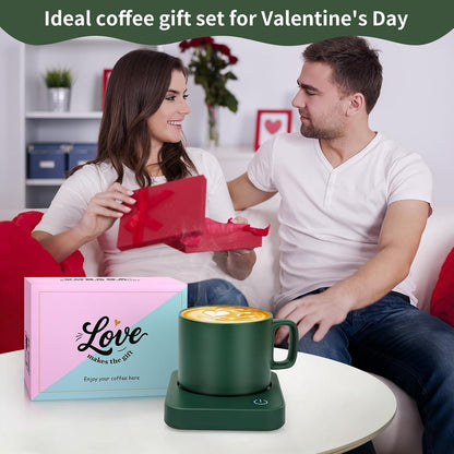 VOBAGA Coffee Mug Warmer for Desk with Auto Shut Off & 3-Temp Settings, Coffee Cup Warmer with Smart Safety Alert Home Office Accessory, Perfect for Coffee, Tea, Milk (Mug for Display)