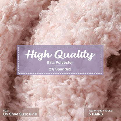 Premillow Womens Fuzzy Socks Fluffy Socks Women Winter Cozy Sock Warm Slipper Home Sleeping Sock for Women