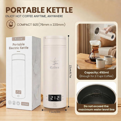 Portable Electric Kettle For Travel, 120V, 450ml, 4 Temperature Control