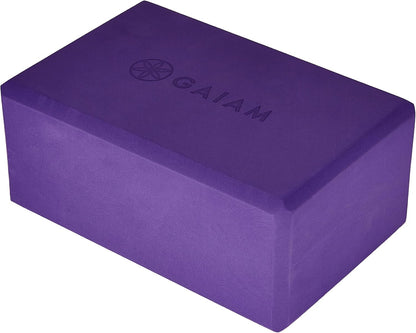 Gaiam Yoga Block - Supportive Latex-Free Eva Foam - Soft Non-Slip Surface with Beveled Edges for Yoga, Pilates, Meditation