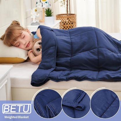 Weighted Lap Blanket for Adults 5lbs, 24"x29" Cooling Heavy Throw Blanket, Portable Travel Weighted Blankets, Soft Small Blankets Gift for Sleeping, Navy Blue