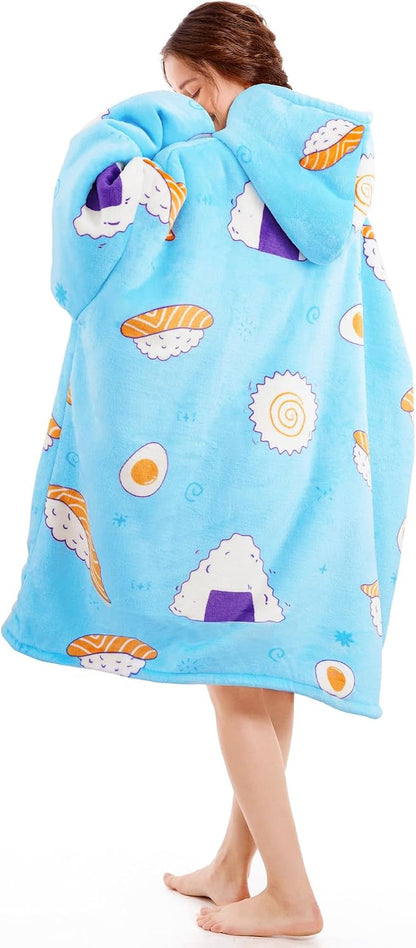 Narecte Cozy Oversized Blanket Hoodie Wearable Blanket Adults Soft Hooded Blanket Hoodie Birthday Gifts for Women Christmas - Colors A
