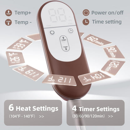 VALGELUIK Heating Pad for Back, Neck & Shoulder Pain Relief – 12"x24" Electric Heat Pad, Auto-Off, Machine Washable, Moist/Dry Heat Options – Thoughtful Mother's Day Gifts for Mom, Dad, Women & Men