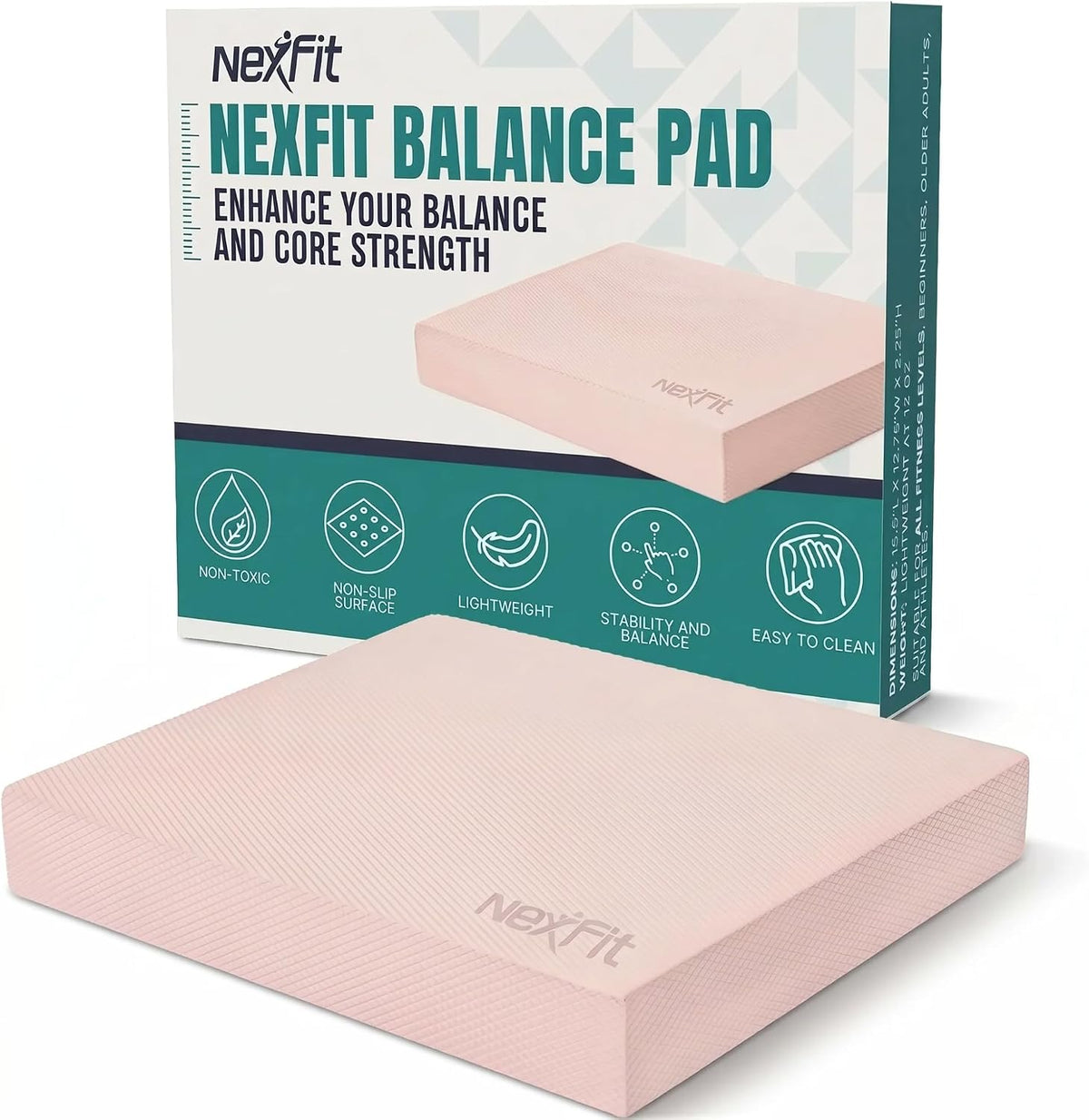 High-Density Balance Pad - Durable TPE Foam Balance Pad Physical Therapy, Foam Exercise Pad with Non-Slip Surface, Lightweight for Home & Gym Workouts, Core Strength & Balance Enhancement