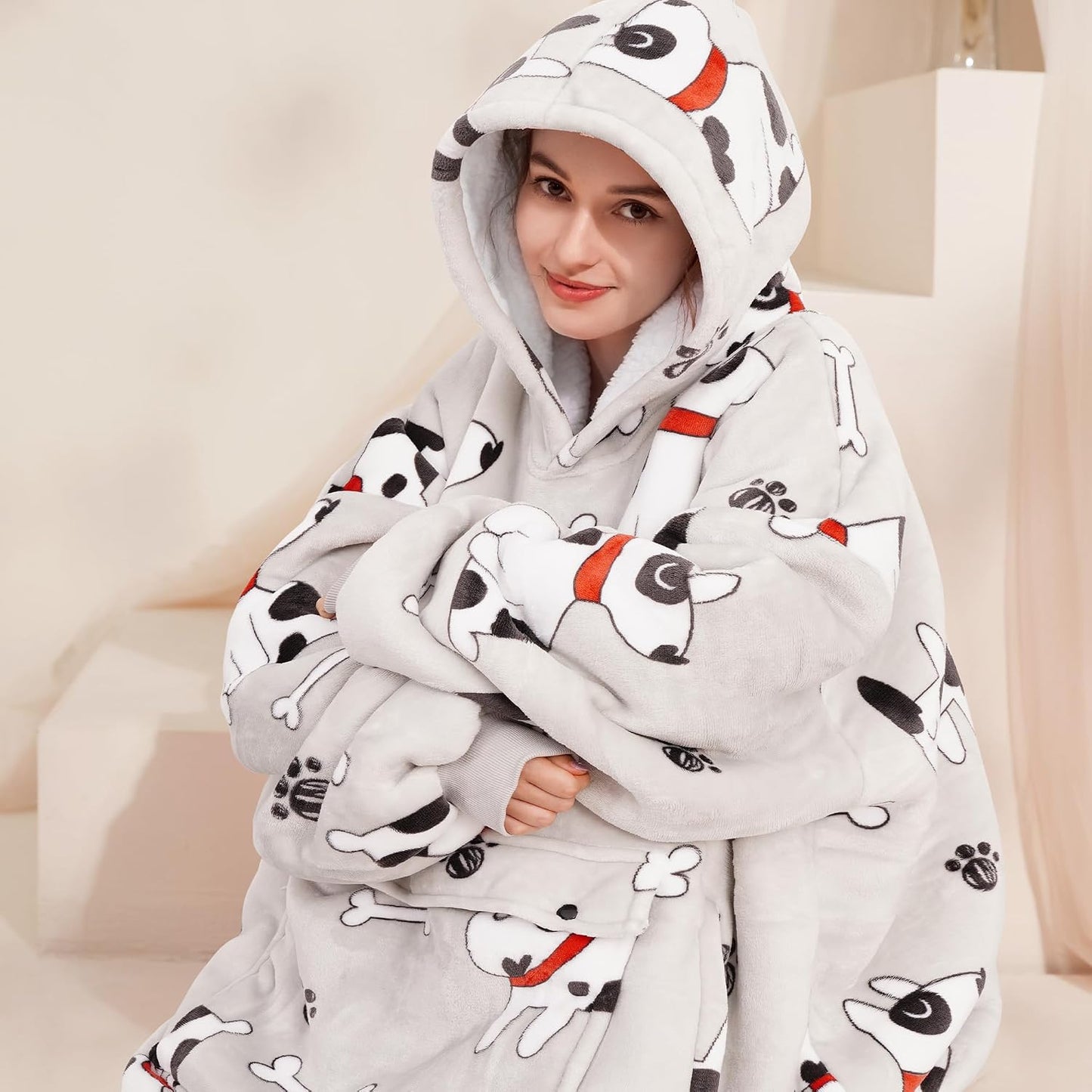Narecte Cozy Oversized Blanket Hoodie Wearable Blanket Adults Soft Hooded Blanket Hoodie Birthday Gifts for Women Christmas - Colors A