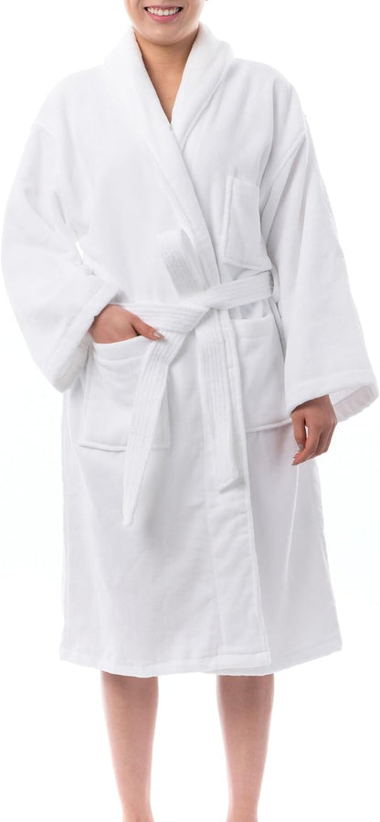 Alpine Swiss Blair Womens Cotton Terry Cloth Bathrobe Shawl Collar Velour Spa Robe
